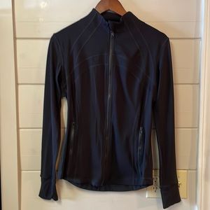 Alo Yoga Black Nylon Spandex Workout Full Zip Jacket